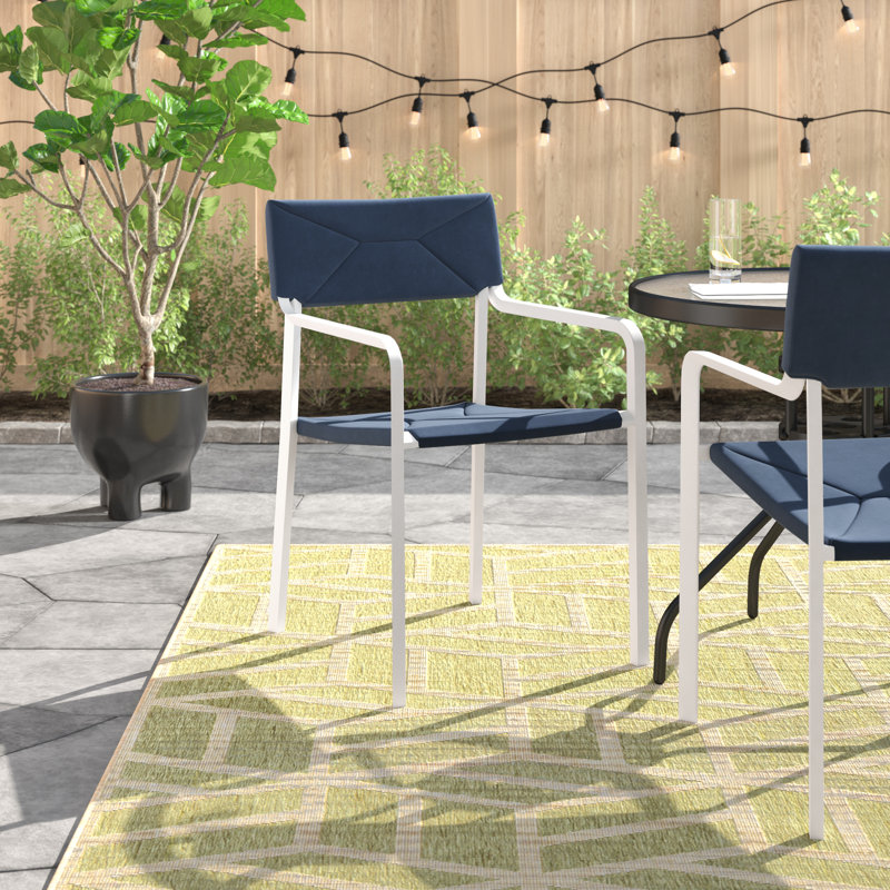 Ensemble de 2 chaises d'extérieur en aluminium pour patio Raleigh par Modway, Bleu marine