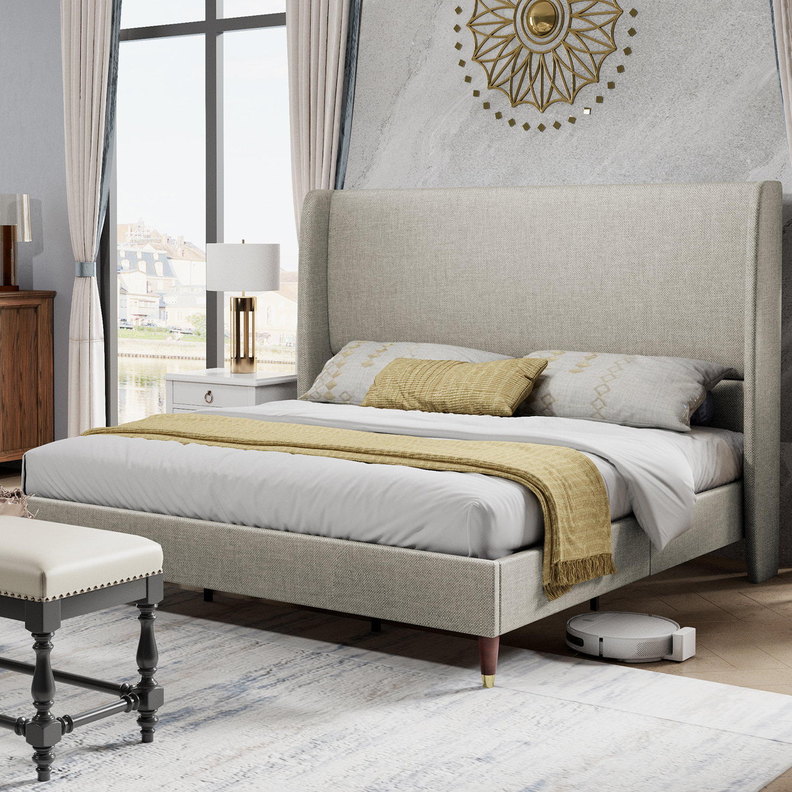 Wade Logan® Belo Upholstered Platform Bed & Reviews | Wayfair