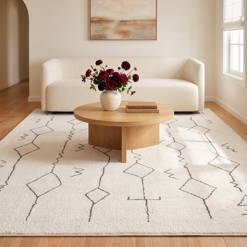 Rectangle Dena Wool Area Rug, Rectangle 6' x 9'
