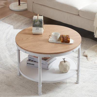 Table basse vintage rétro à 2 niveaux