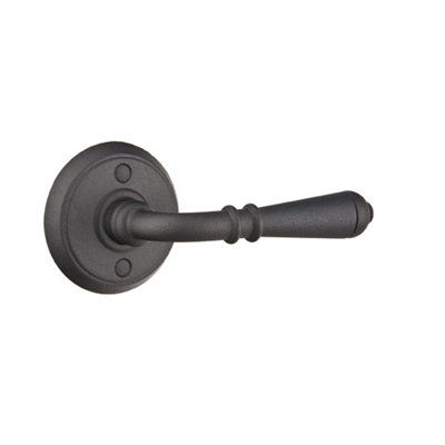 Emtek Privacy Leverset w/ Wrought Steel #2 Rosette and Normandy Lever