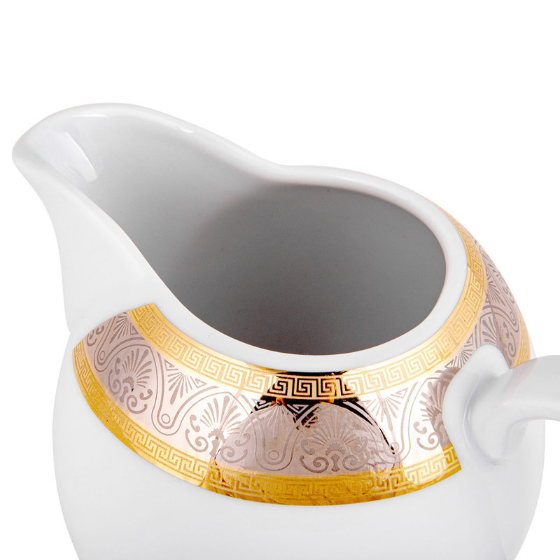 Pot à crème antique en porcelaine de Bohème