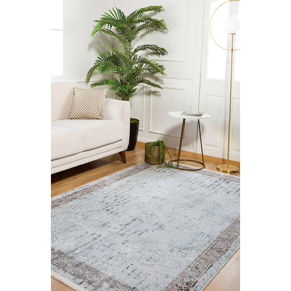 Williston Forge Britney Framed Machine Woven Grey Area Rug | Wayfair.co.uk