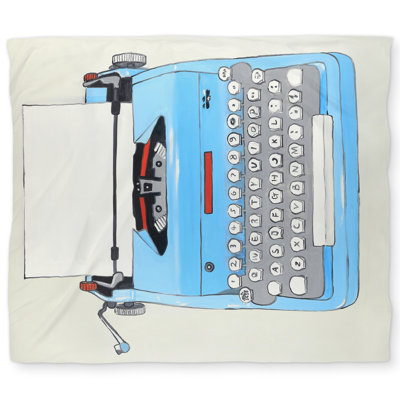 Blue Typewriter Machine Duvet Cover | Home Decor Accent