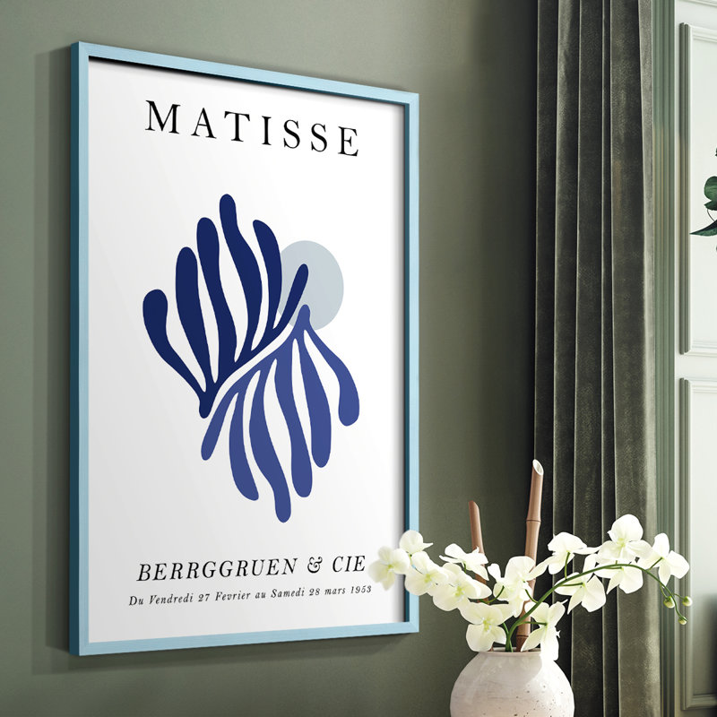 Matisse CCXCVI, reproduction encadrée - bois massif, H 10 po x l 8 po, Bleu