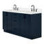 Ensemble de meuble-lavabo double ovale avec comptoir en quartz blanc Carrara de 66 po Ariel Kellie-105988598