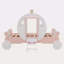 Lit de voiture avec couronne Princess, lit plateforme en bois avec escalier-985767942