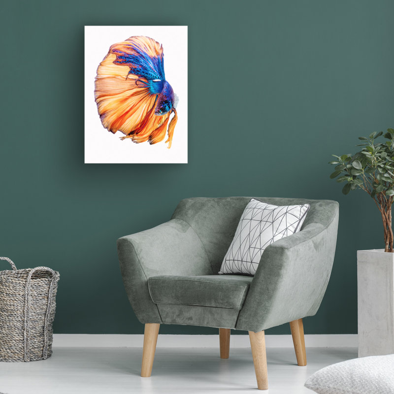 Art sur toile, bleu et noir, H 14 po x l 19 po