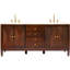 Lilly's 72"L Free Standing Vanity In Dark Walnut