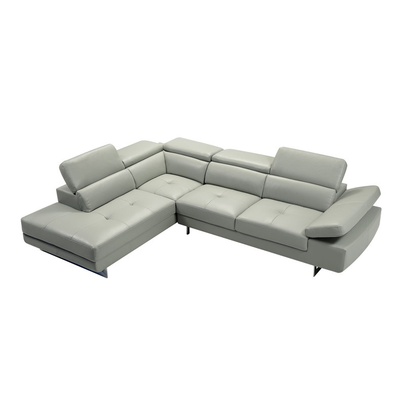 Keyesport Upholstered L-Shaped Sectional, Left Hand Facing, Light Gray