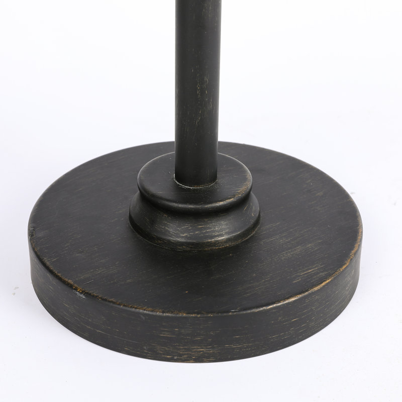 Wallace 65'' Task Floor Lamp, Matte Black with Gold Distressing