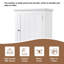 Grande armoire de rangement pour salle de bain, armoire de rangement autoportante avec tiroir et tablette réglable, panneau de fibres à densité moyenne avec finition peinte, blanc-1025459863