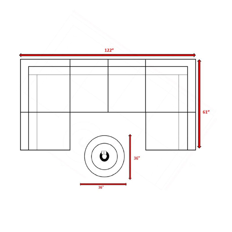 Ensemble de conversation modulaire d'extérieur 7 pièces avec coussins et foyer - aucun assemblage requis