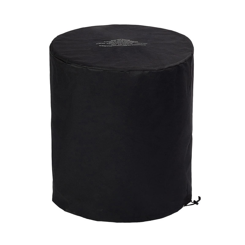 22" Round Black Propane Fire Pit Table with Porcelain Top