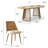 4- Person Dining Table Sets With Extendabe Oval Table & 4 Upholstered Rattan Back Chairs-419632748