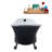63" Streamline Clawfoot Soaking Acrylic Bathtub With Drain, Clawfeet, and Bamboo Tray-76674072-66367527