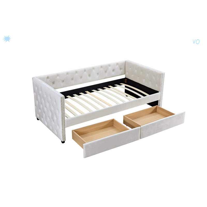 Canapé-lit rembourré en velours Modern, Beige