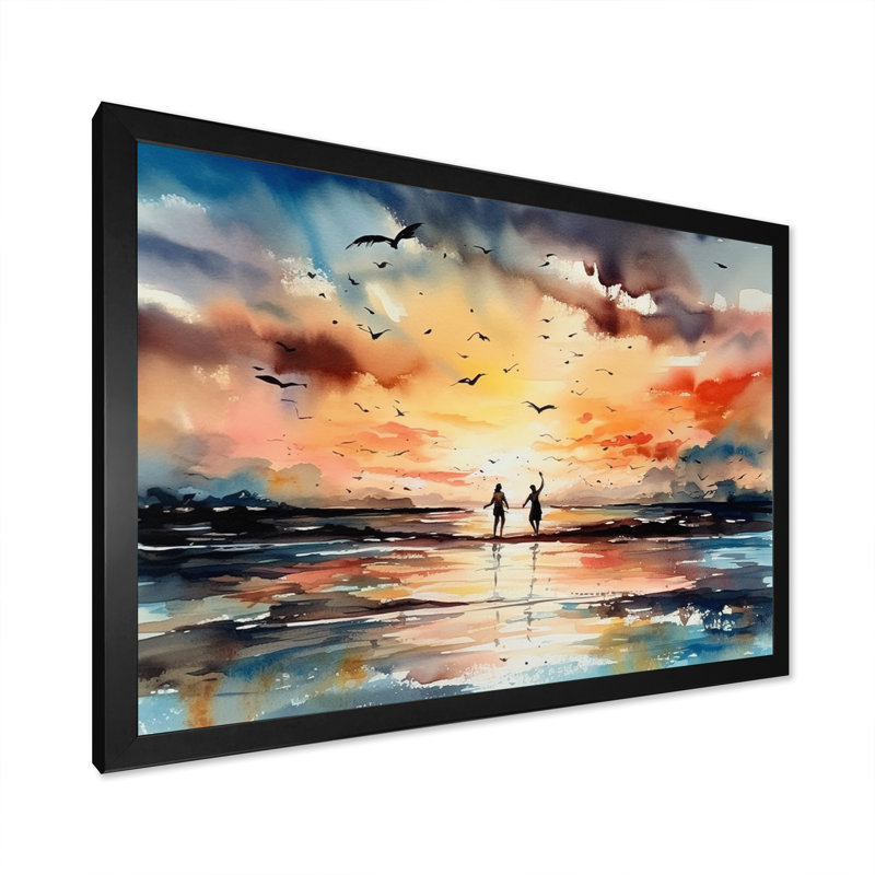 Honeymoon Tropical Paradise II, reproduction d'art sur toile, Cadre simple noir, H 12 po x l 20 po x P 1 po