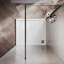 Écran de douche sans cadre l 30 po x H 74 po avec verre trempé transparent de 8 mm, tablettes en verre-111995189