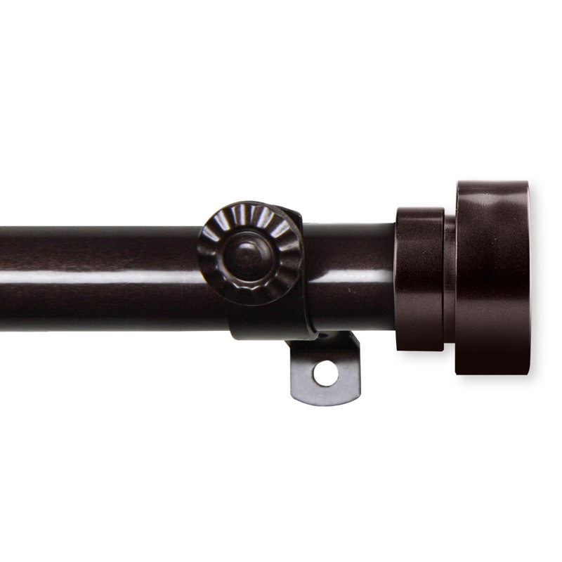Tringle à rideaux simple réglable 0,81 po Gallatin, Cacao, H 2,5 po x l 144 po x P 2 po