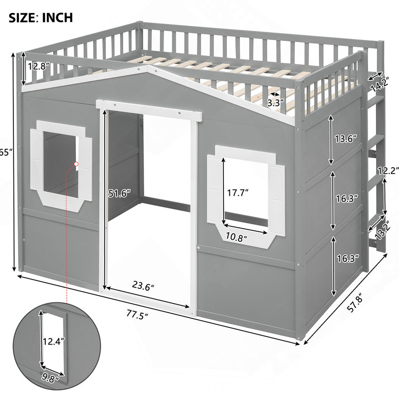 House Loft Bed With Ladder- Frame