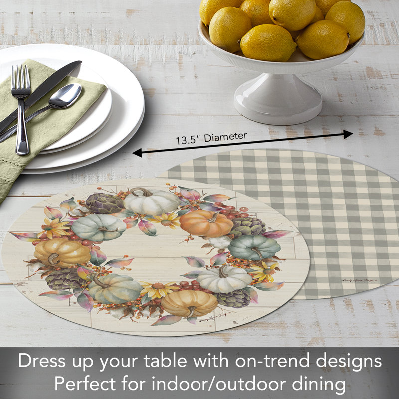 Plastic / Acrylic Floral Round Placemat