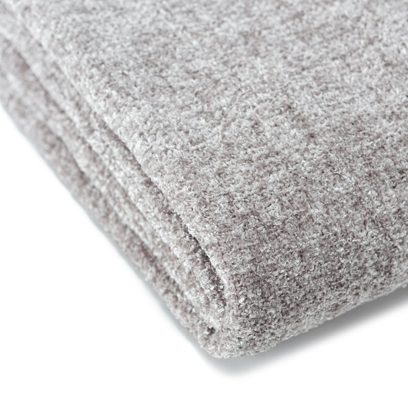  Couverture en chenille veloutée, Taupe