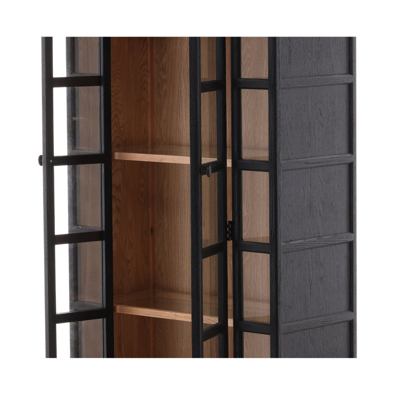 Furniture Classics Avora Black Oak Industrial Arched Bookcase