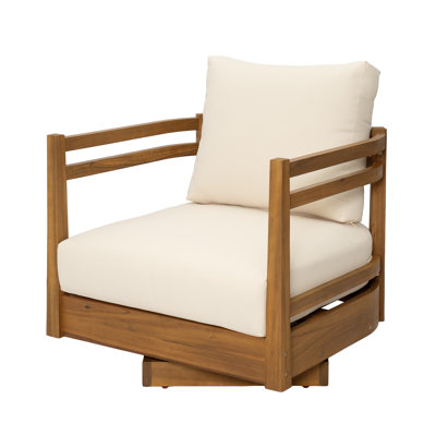 Fauteuil d'appoint pivotant avec coussins pour patio, porche, cour et jardin Derwent