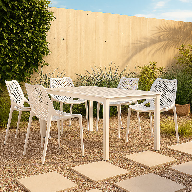Mykonos Patio Dining Side Chair, White