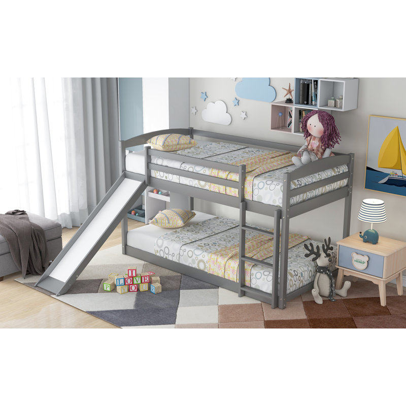 Lit gigogne convertible gris et lit superposé pour une optimisation de l'espace avec une structure stable pour une bonne nuit de sommeil