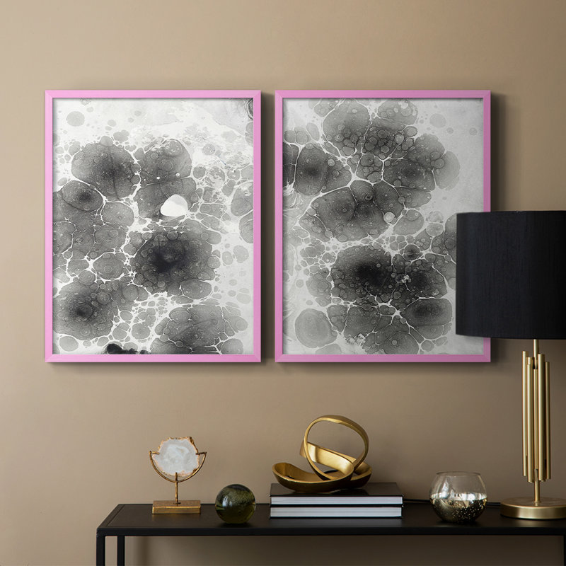 Impression encadrée Marble I-Premium - prête à être accrochée - aucun clou requis - aucun clou requis, Rose