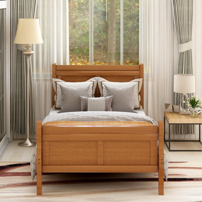 And Twin Wood Platform Bed With Headboard & - Fits Mattress, Easy Assembly, No Box Spring Needed Solid Frame, Twin-size Required, To Put Together,