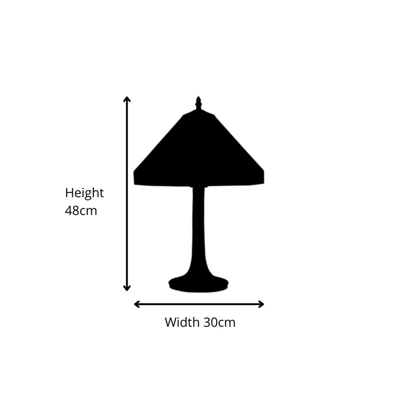 Barfleur 48Cm Espresso Tiffany Style Cream Glass Table Lamp