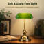 Lampe de table en verre vert avec 2 ports de charge USB et lampe de table rétro classique