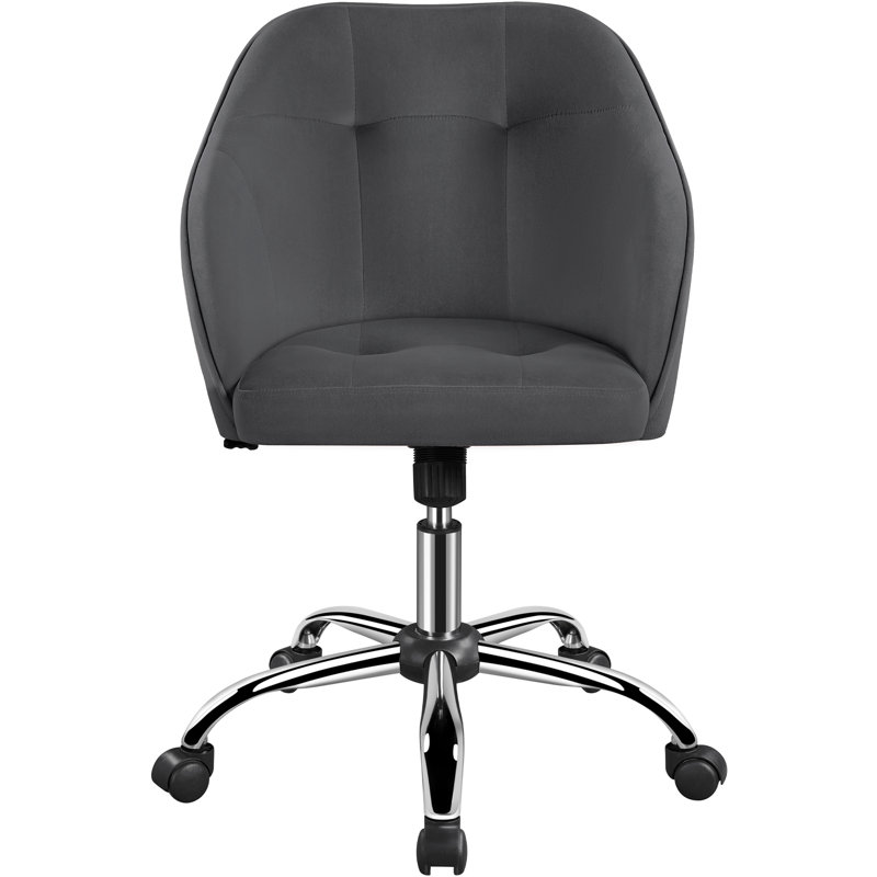 Knudtson Velvet Task Chair, Gray