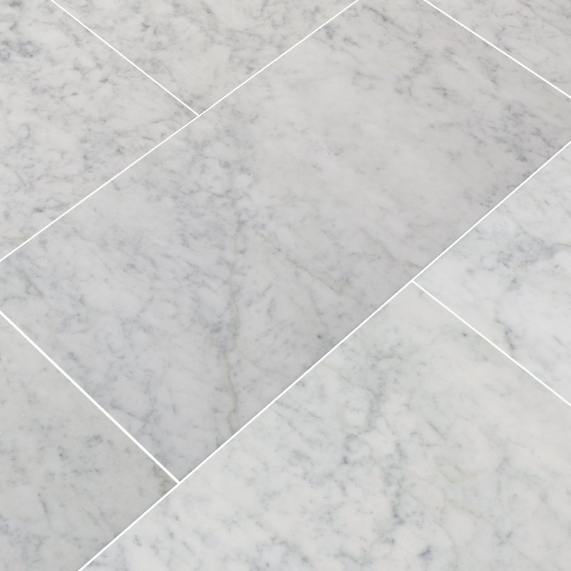 Carrara White 12 in. x 24 in. Honed Marble Floor and Wall Tile