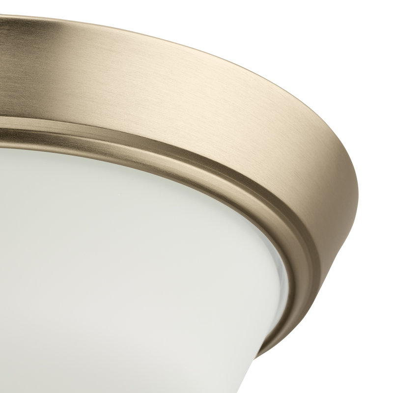 Edessa Flush Mount with Satin Etched Glass, 2 Lights, 4.25" H x 12" W x 12" D, Bronze