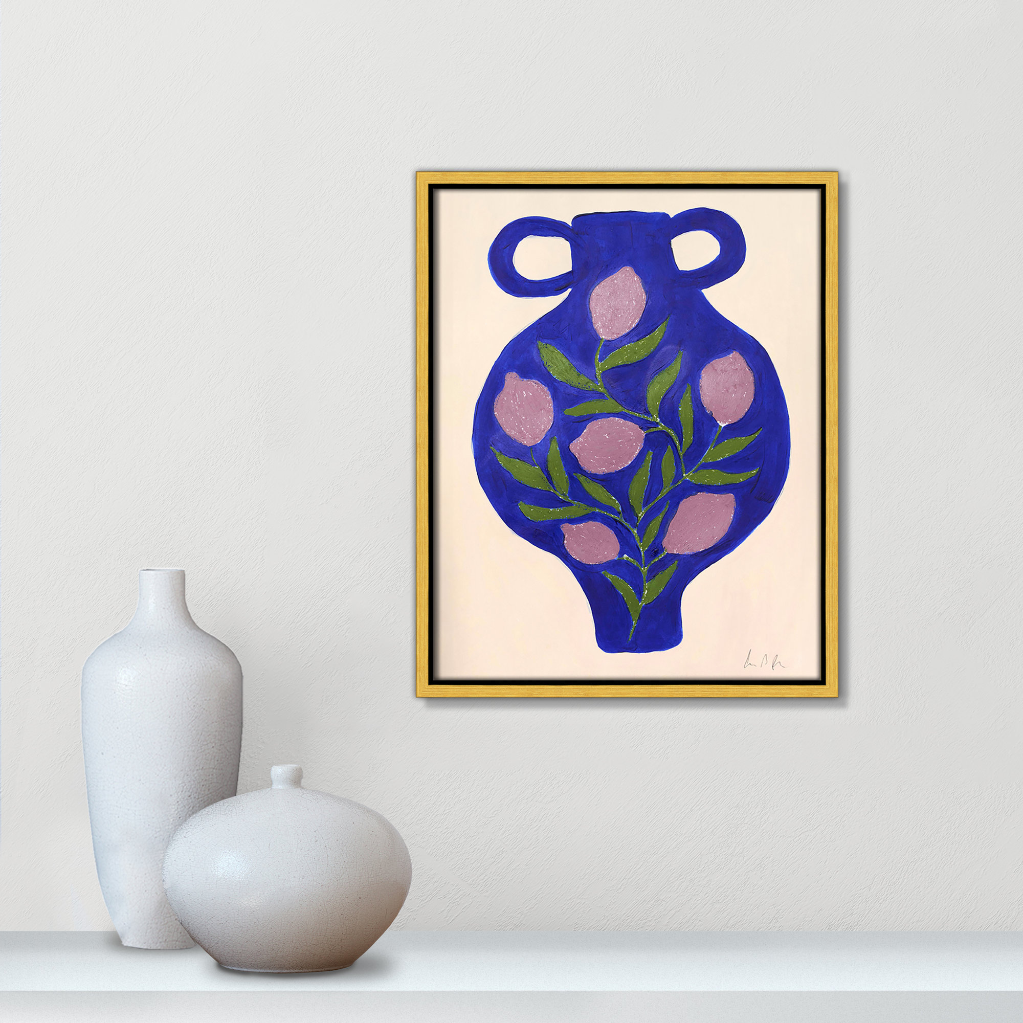 Vase No. 03 Print by Camilla Bergqvist, 15.5" H x 12.5" W, Gold