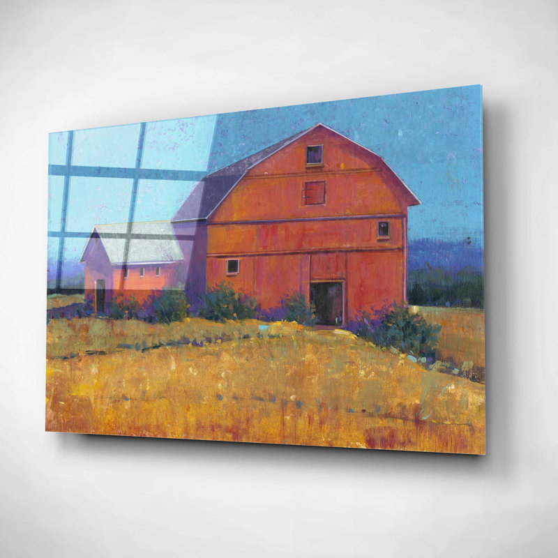 «Colorful Barn View I» par Tim O'Toole, art mural en verre acrylique, H 12 po x l 16 po x P 0,13 po