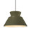 Radiance - Luminaire suspendu 1 lumière trapèze - Vert mat - Laiton antique - l 14 po x H 8,5 po - DEL dédiée
