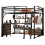 Ensemble de lit mezzanine avec bureau Zarae, tablettes de rangement, garde-robe et éclairage DEL-116085265