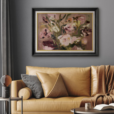 Doux rose, impressionniste, impression sur papier encadrée