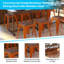 Tabouret de table intérieur en métal empilable de 18 po avec siège en bois Alsadig-627681965