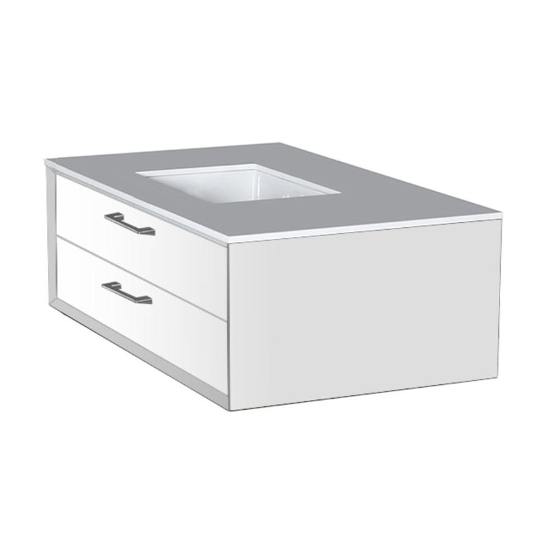 Gemelli 36'' W Stone Vanity Top, Polished White