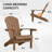 Plastic Adirondack Chair, All-Weather HIPS Outdoor Patio Chairs for Lawn, Garden, Fire Pit, Backyard-1733525822