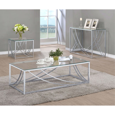 Et table basse en verre avec pieds en métal pour la zone de vie principale - 17 pouces de hauteur, 46,8 de largeur, 23,5 de profondeur, conception moderne, esthétique renforcée, de forme rectangulaire haute, en travers, brillant réfléchissant,
