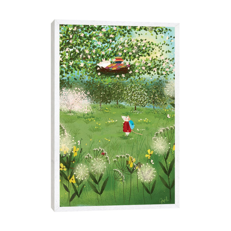 Terrarium Home Sweet Home by Joy Laforme - Painting on Canvas, 66.04cm H x 45.72cm W x 3.81cm D, White Framed