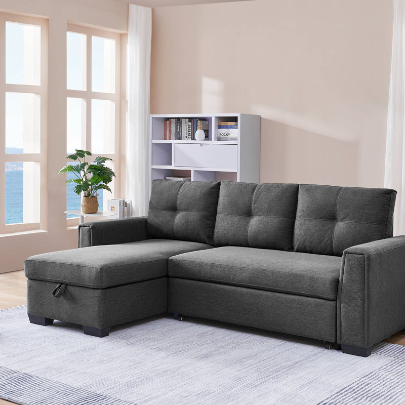 Moomal Upholstered 91.7'' Sofa, Velvet Dark Gray
