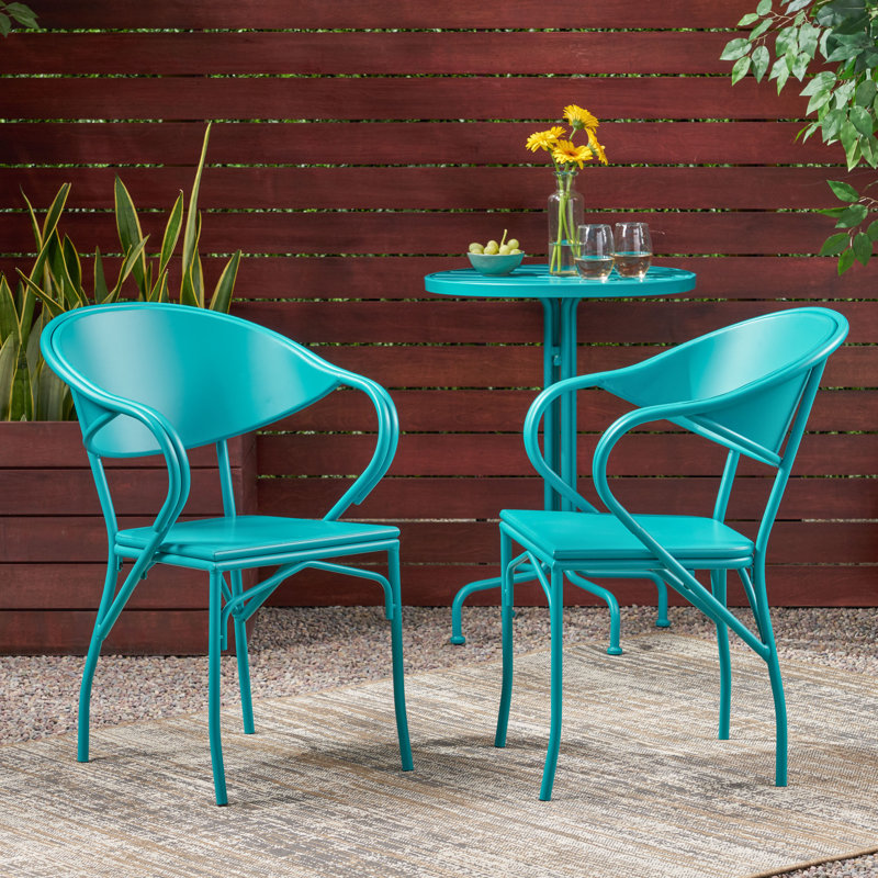 Fauteuil de patio Darcy, Bleu sarcelle mat
